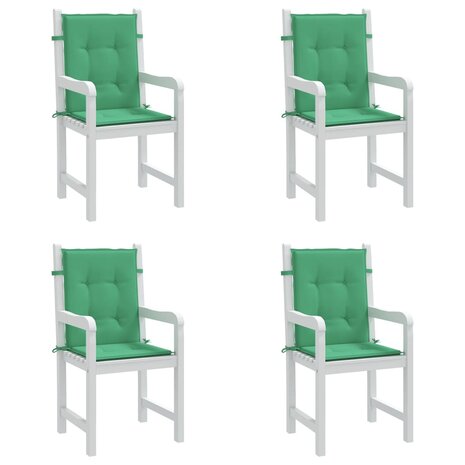 Tuinstoelkussens lage rug 4 st 100x50x3 cm oxford stof groen 4