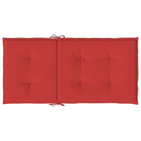 Tuinstoelkussens lage rug 2 st 100x50x3 cm oxford stof rood 7