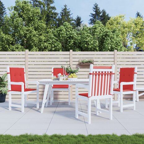 Tuinstoelkussens lage rug 4 st 100x50x3 cm oxford stof rood 1