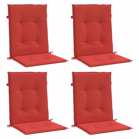 Tuinstoelkussens lage rug 4 st 100x50x3 cm oxford stof rood 3