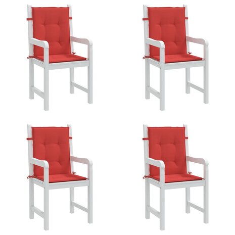 Tuinstoelkussens lage rug 4 st 100x50x3 cm oxford stof rood 4