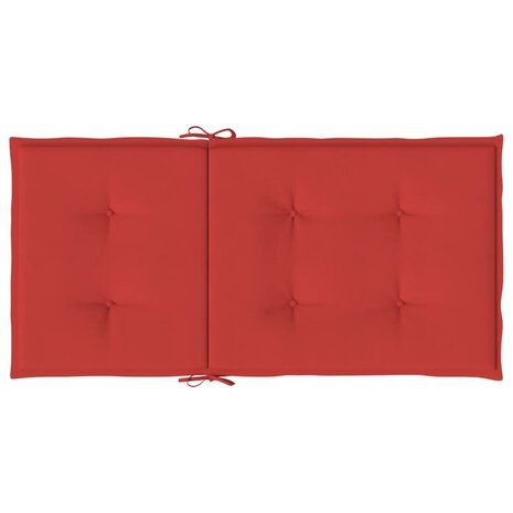Tuinstoelkussens lage rug 4 st 100x50x3 cm oxford stof rood 7