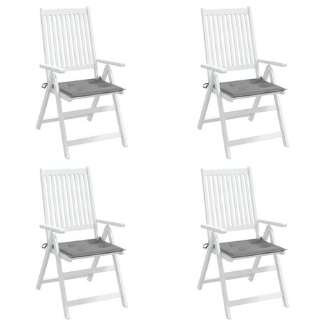 Tuinstoelkussens 4 st 40x40x4 cm oxford stof grijs 4