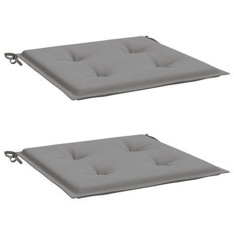Tuinstoelkussens 2 st 50x50x4 cm stof grijs 3