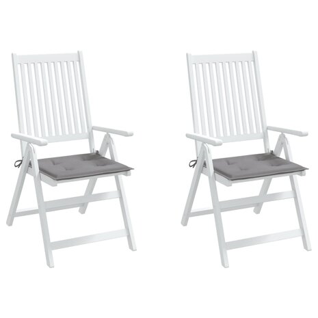 Tuinstoelkussens 2 st 50x50x4 cm stof grijs 4