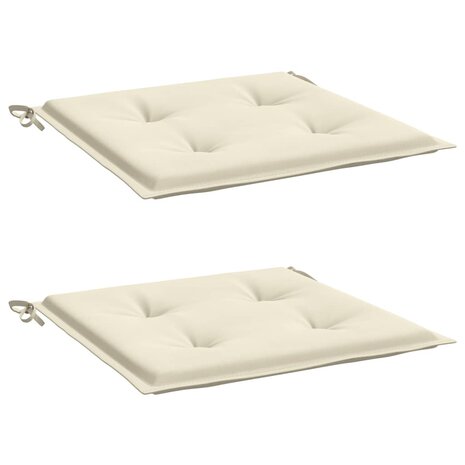 Tuinstoelkussens 2 st 50x50x4 cm oxford stof cr&egrave;mekleurig 3