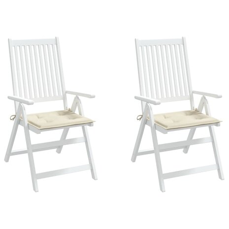 Tuinstoelkussens 2 st 50x50x4 cm oxford stof cr&egrave;mekleurig 4