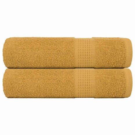 Douchehanddoeken FROGN 2 st 70x140 cm 360 g/m&sup2; goud 1