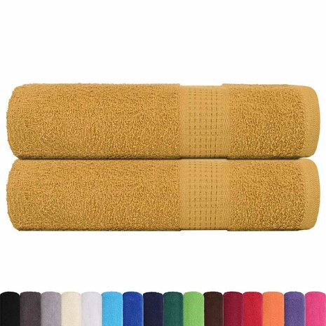 Douchehanddoeken FROGN 2 st 70x140 cm 360 g/m&sup2; goud 2
