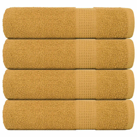 Douchehanddoeken FROGN 4 st 70x140 cm 360 g/m&sup2; goud 1