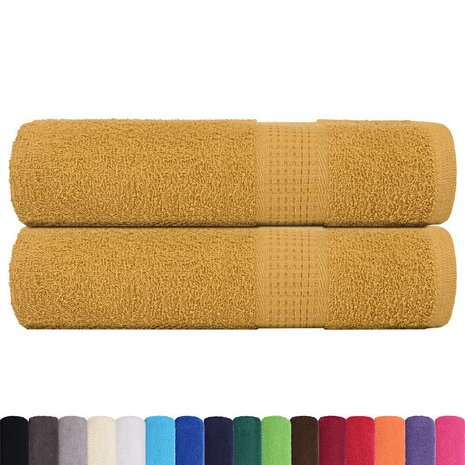 Badhanddoeken FROGN 2 st 100x150 cm 360 g/m&sup2; goud 2