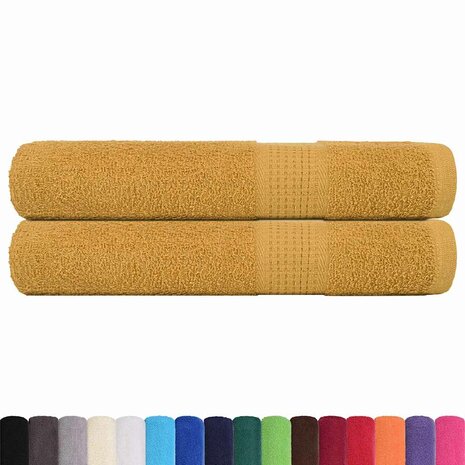 Handdoeken FROGN 2 st 100x200 cm 360 g/m&sup2; goud 2
