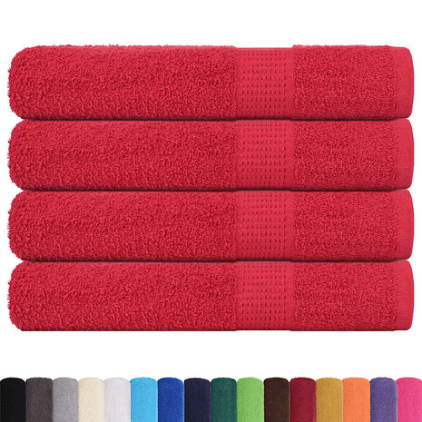 Handdoeken FROGN 4 st 100x200 cm 360 g/m&sup2; rood 2