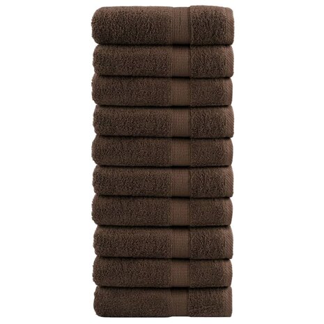 Handdoeken SOLUND 10 st 600 g/m&sup2; 50x100 cm bruin 1