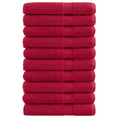 Handdoeken SOLUND 10 st 600 g/m&sup2; 100x200 cm rood 1