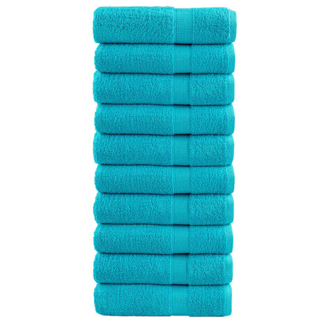 Handdoeken SOLUND 10 st 600 g/m&sup2; 50x100 cm turquoise 1