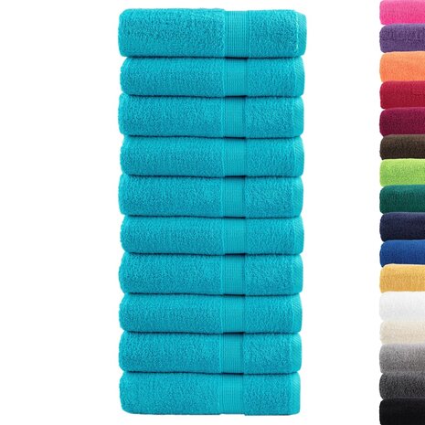 Handdoeken SOLUND 10 st 600 g/m&sup2; 50x100 cm turquoise 2