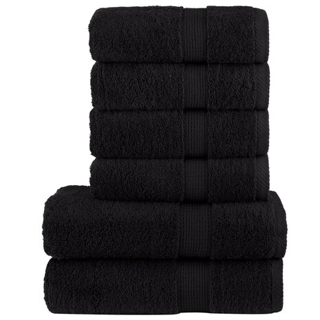 6-delige Handdoekenset SOLUND 600 g/m&sup2; zwart 1