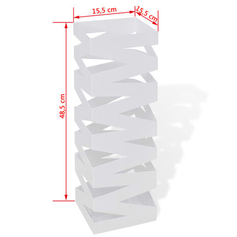 Paraplustandaard strepen wit vierkant staal 48,5 cm 5