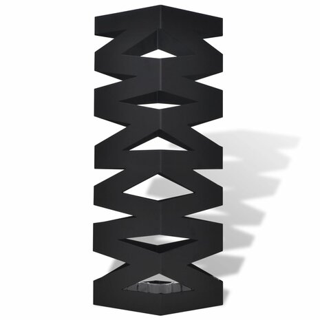 Paraplustandaard vierkant 48,5 cm staal zwart 2