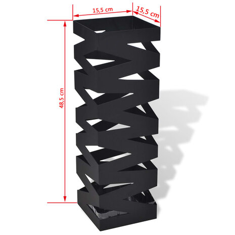Paraplustandaard vierkant 48,5 cm staal zwart 5