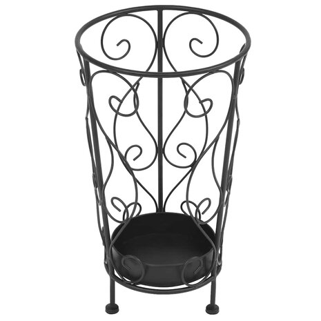 Paraplustandaard vintage stijl 26x46 cm metaal zwart 2