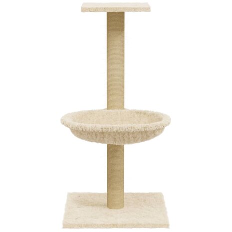 Kattenmeubel met sisal krabpaal 74 cm cr&egrave;mekleurig 4