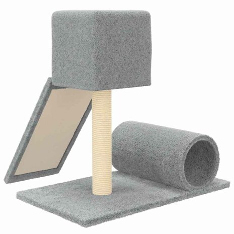 Kattenmeubel met sisal krabpalen 59 cm lichtgrijs 5