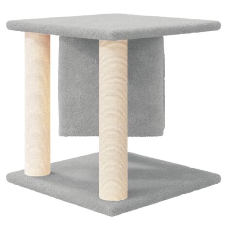 Kattenmeubel met sisal krabpalen 37 cm lichtgrijs 4