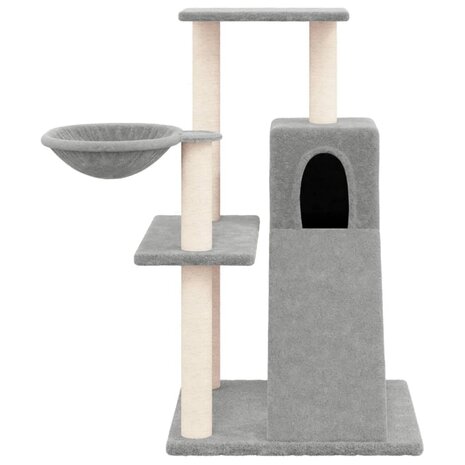 Kattenmeubel met sisal krabpalen 82 cm lichtgrijs 3