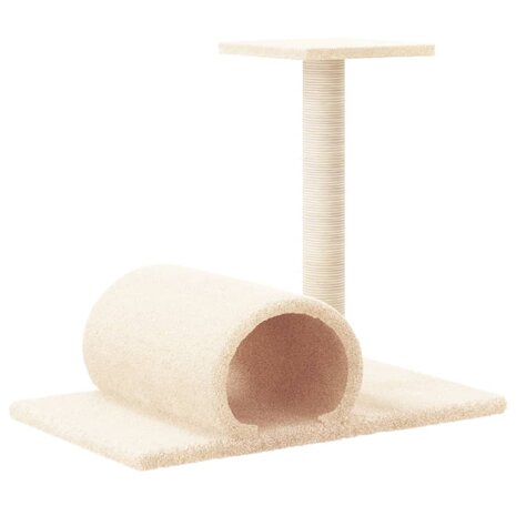 Kattenmeubel met tunnel 60x34,5x50 cm cr&egrave;mekleurig 5