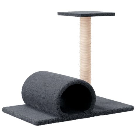 Kattenmeubel met tunnel 60x34,5x50 cm donkergrijs 5