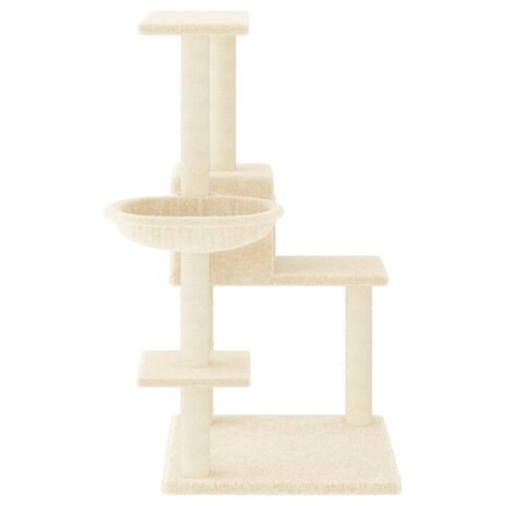 Kattenmeubel met sisal krabpalen 95 cm cr&egrave;mekleurig 4