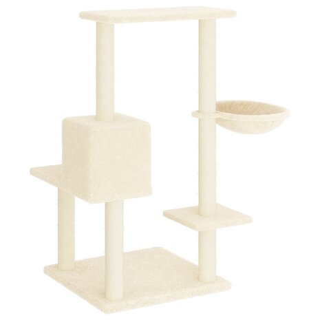 Kattenmeubel met sisal krabpalen 95 cm cr&egrave;mekleurig 5