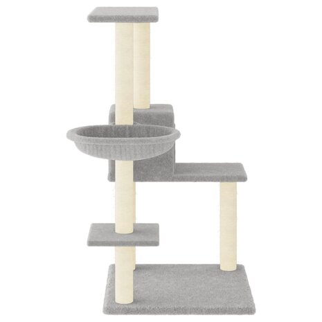 Kattenmeubel met sisal krabpalen 95 cm lichtgrijs 4