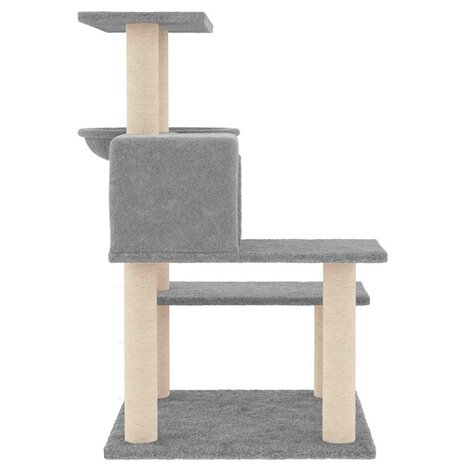Kattenmeubel met sisal krabpalen 82,5 cm lichtgrijs 4