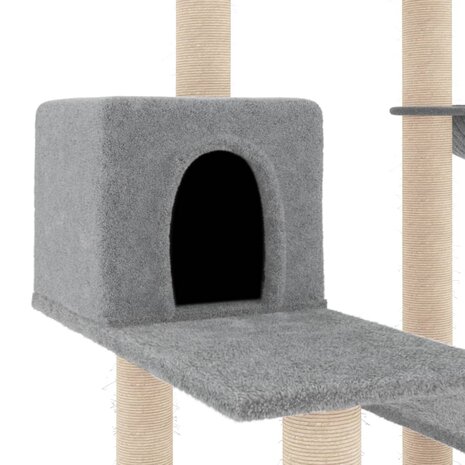 Kattenmeubel met sisal krabpalen 82,5 cm lichtgrijs 6