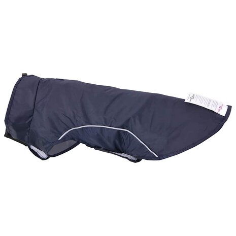 Hondenregenjas met reflecterende strips polyester blauw XXS 8