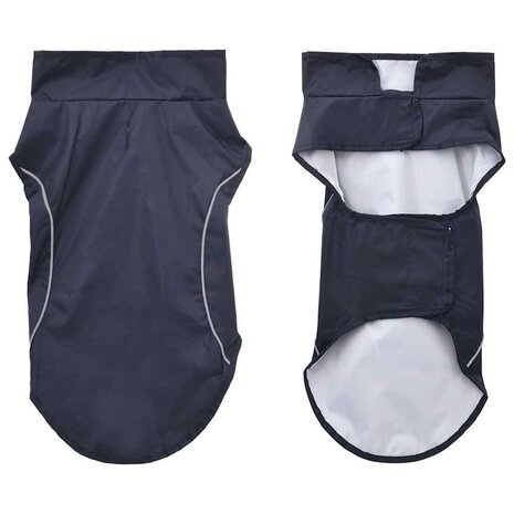 Hondenregenjas met reflecterende strips polyester marineblauw S 3