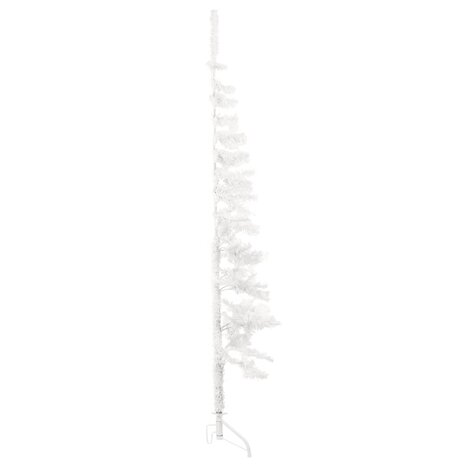 Kunstkerstboom half met standaard smal 120 cm wit 4