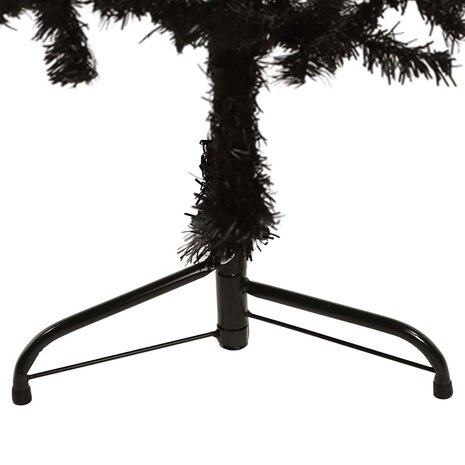Kunstkerstboom half met standaard smal 120 cm zwart 6