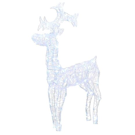 Kerstdecoratie rendieren 90 LED's 60x16x100 cm acryl 2
