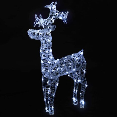 Kerstdecoratie rendieren 90 LED's 60x16x100 cm acryl 3