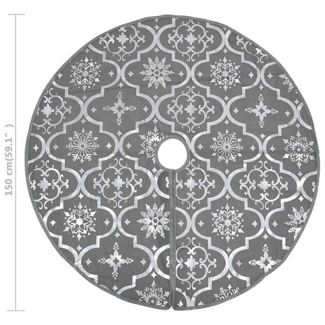 Kerstboomrok luxe met sok 150 cm stof grijs 8
