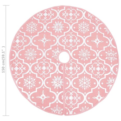Kerstboomrok luxe met sok 150 cm stof roze 8