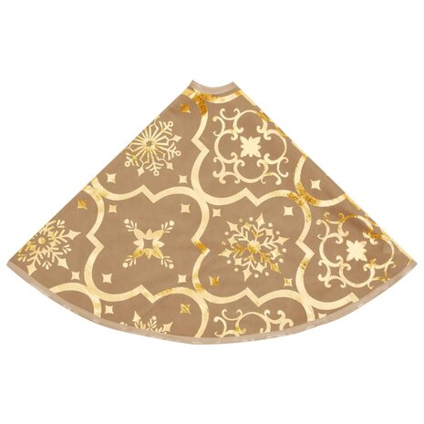 Kerstboomrok luxe met sok 90 cm stof geel 5