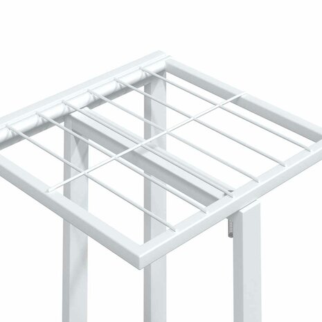 Bloemenstandaard met wielen 4-laags 44x23x80 cm ijzer wit 8