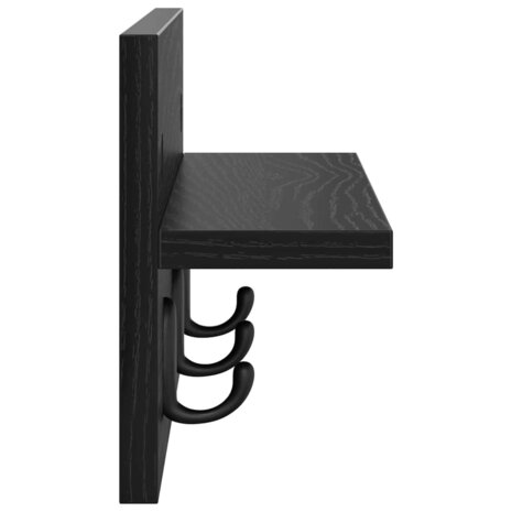 Wandgemonteerde kapstok Zwart Eiken 40 x 10,5 x 18 cm 6
