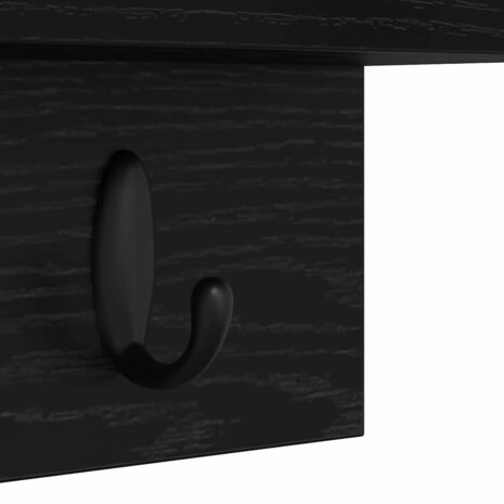 Wandgemonteerde kapstok Zwart Eiken 40 x 10,5 x 18 cm 9
