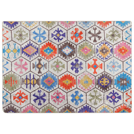 Vloerkleed wasbaar 80x150 cm meerkleurig 2